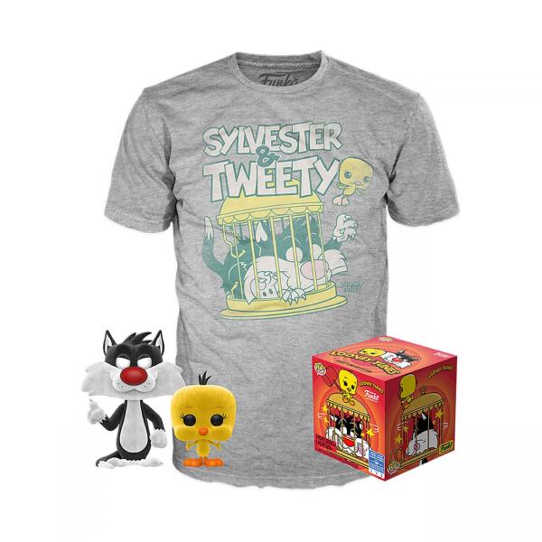 Looney Tunes POP! & Tee Vinyl Figur & T-Shirt Set Sylvester & Tweety